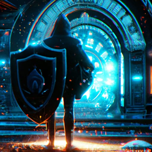 hacker whith shield